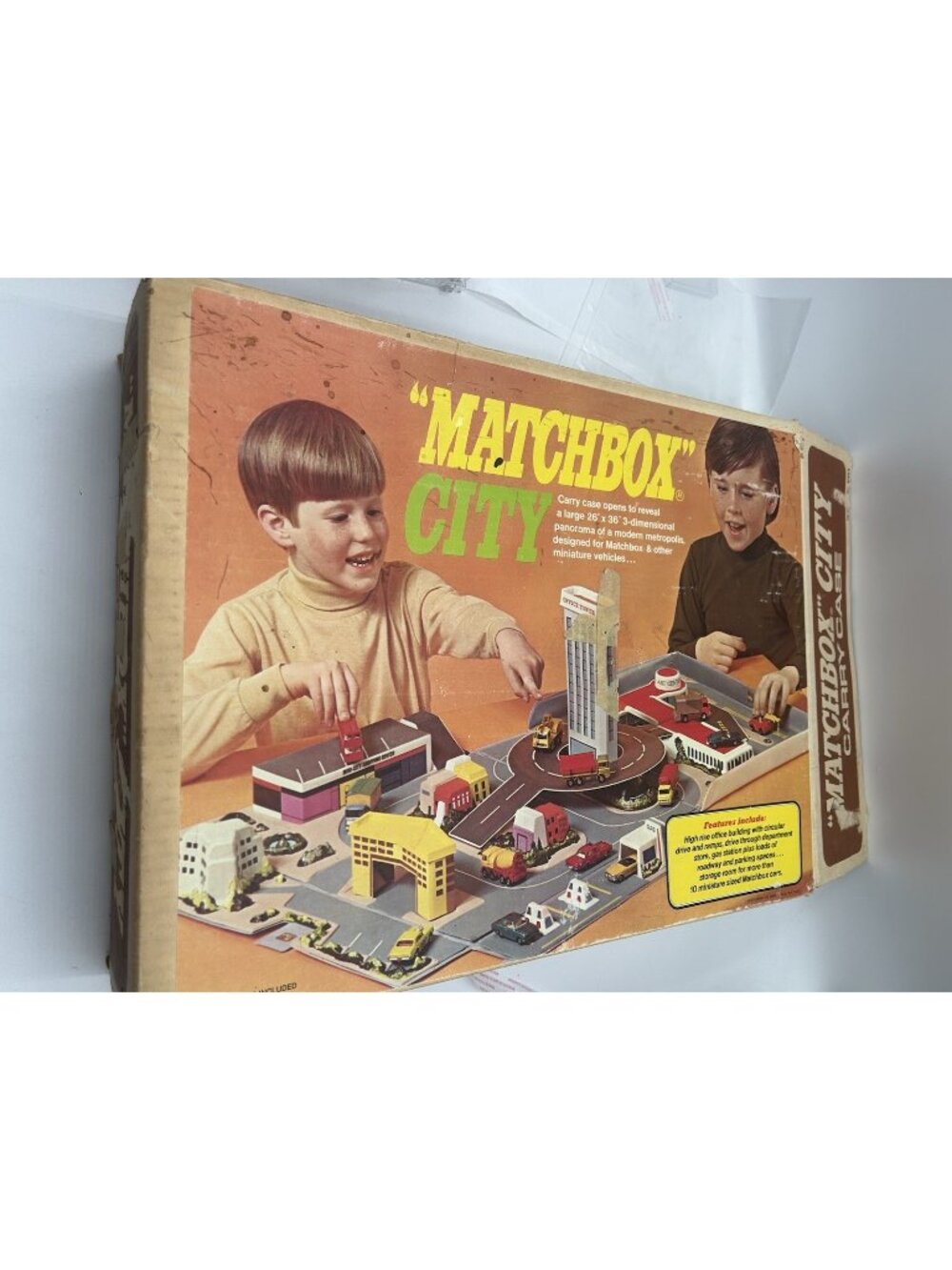Vintage Matchbox City Play Set Vinyl 1973 Carry Case Original BOX ONLY